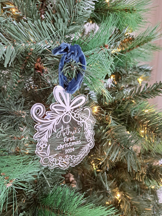My First Christmas Wreath Ornament - Lou James Creations