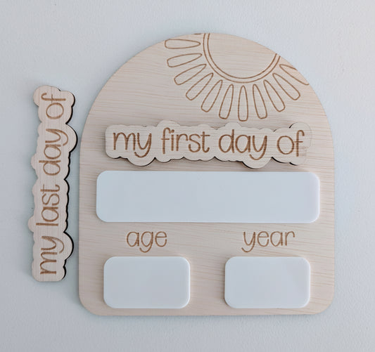 My First Day / My Last Day Wooden Arch - Sun - Lou James Creations