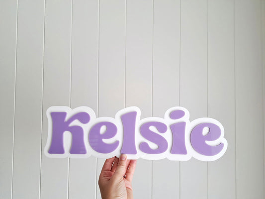 Name Plaque - Acrylic backing - Lou James Creations