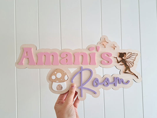 Name Plaque with Fairy - Lou James Creations