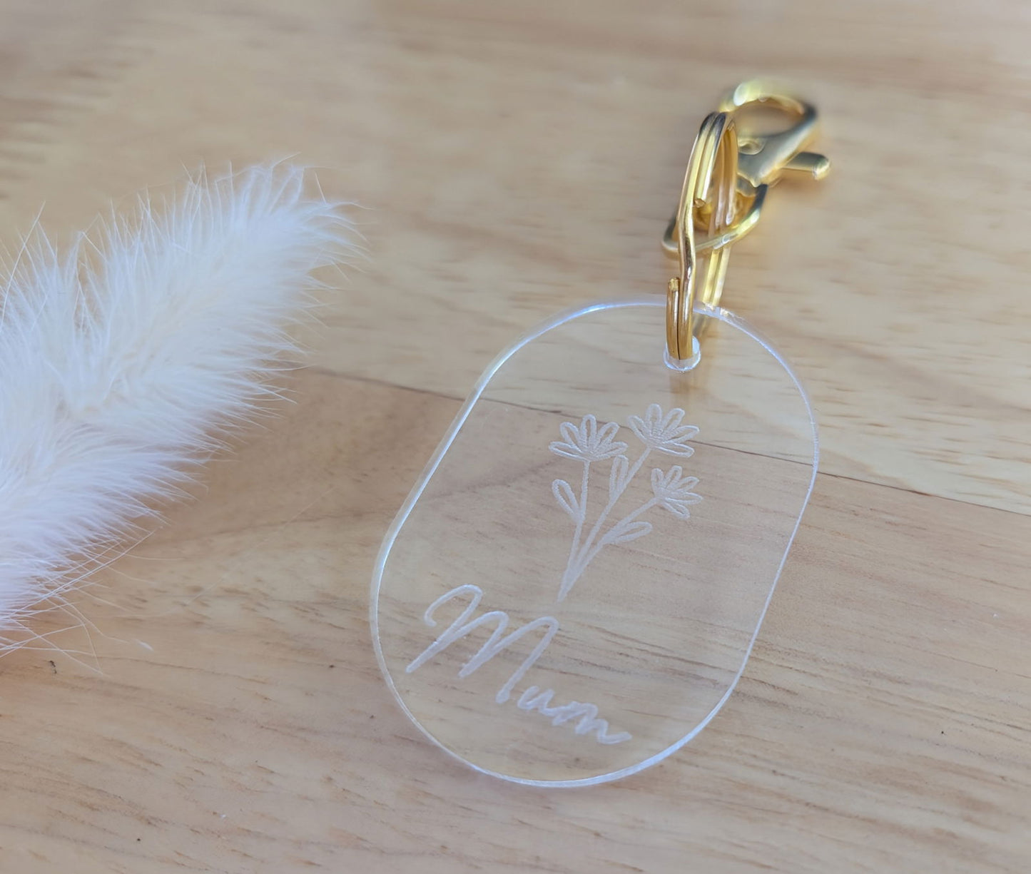 Oval Flower Keyring - Lou James Creations