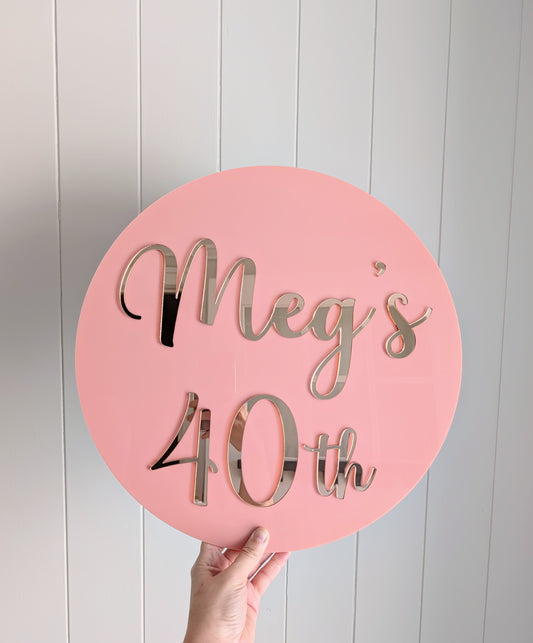 Circle Name Plaque - Plywood & Acrylic - Lou James Creations