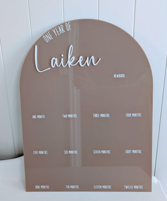 Birthday 12 Month Photo Board - Acrylic