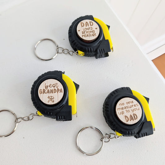 Father's Day Tape Measure Keyring - Lou James Creations