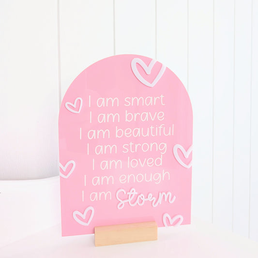 Hearts - Acrylic Affirmation Arch