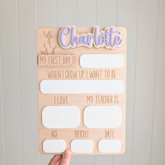 My First Day / My Last Day Board - Wood Interchangeable