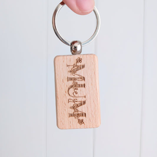 Mother's Day Wooden Engraved Keyring