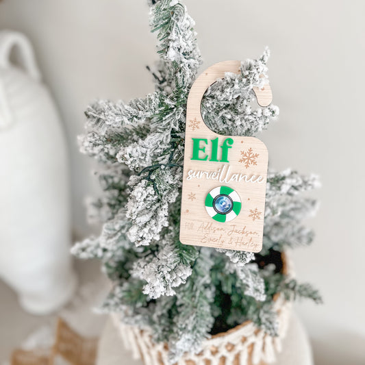 Elf Surveillance Door Hanger