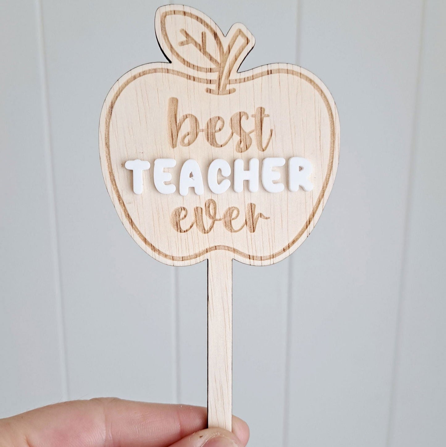 Plant Stake - Teacher Apple - Lou James Creations