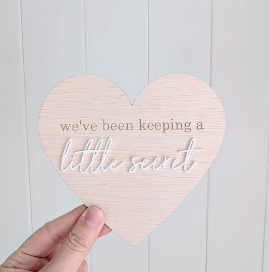 Pregnancy Announcement Plaque - Little Secret - Lou James Creations