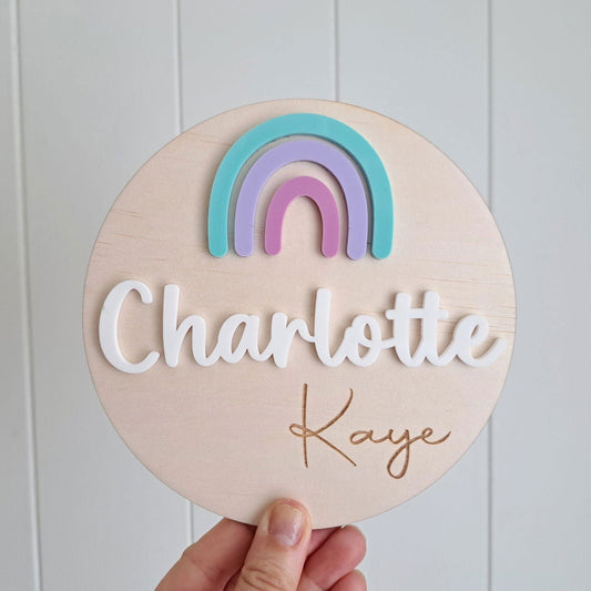 Rainbow Name Plaque - Lou James Creations