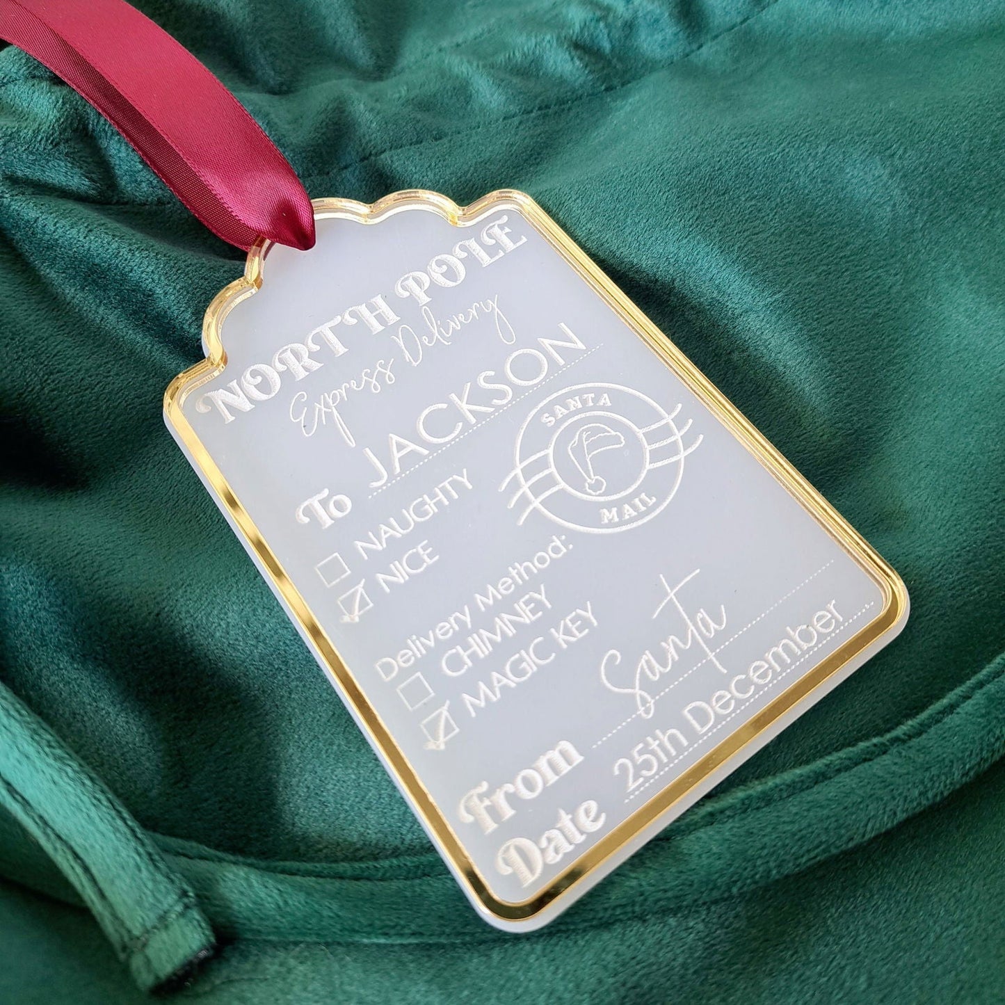 Santa Sack Personalised Tag - Naughty or Nice - Lou James Creations