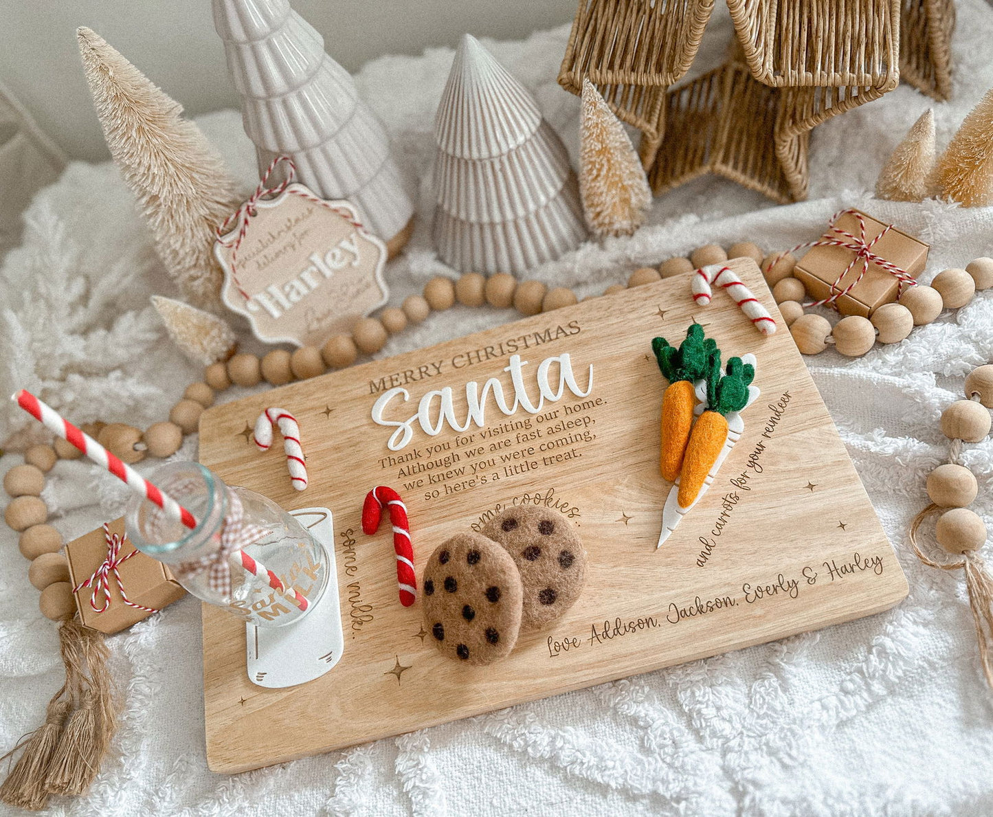 Santa Treat Board Christmas Eve - Milk & Cookies - Lou James Creations