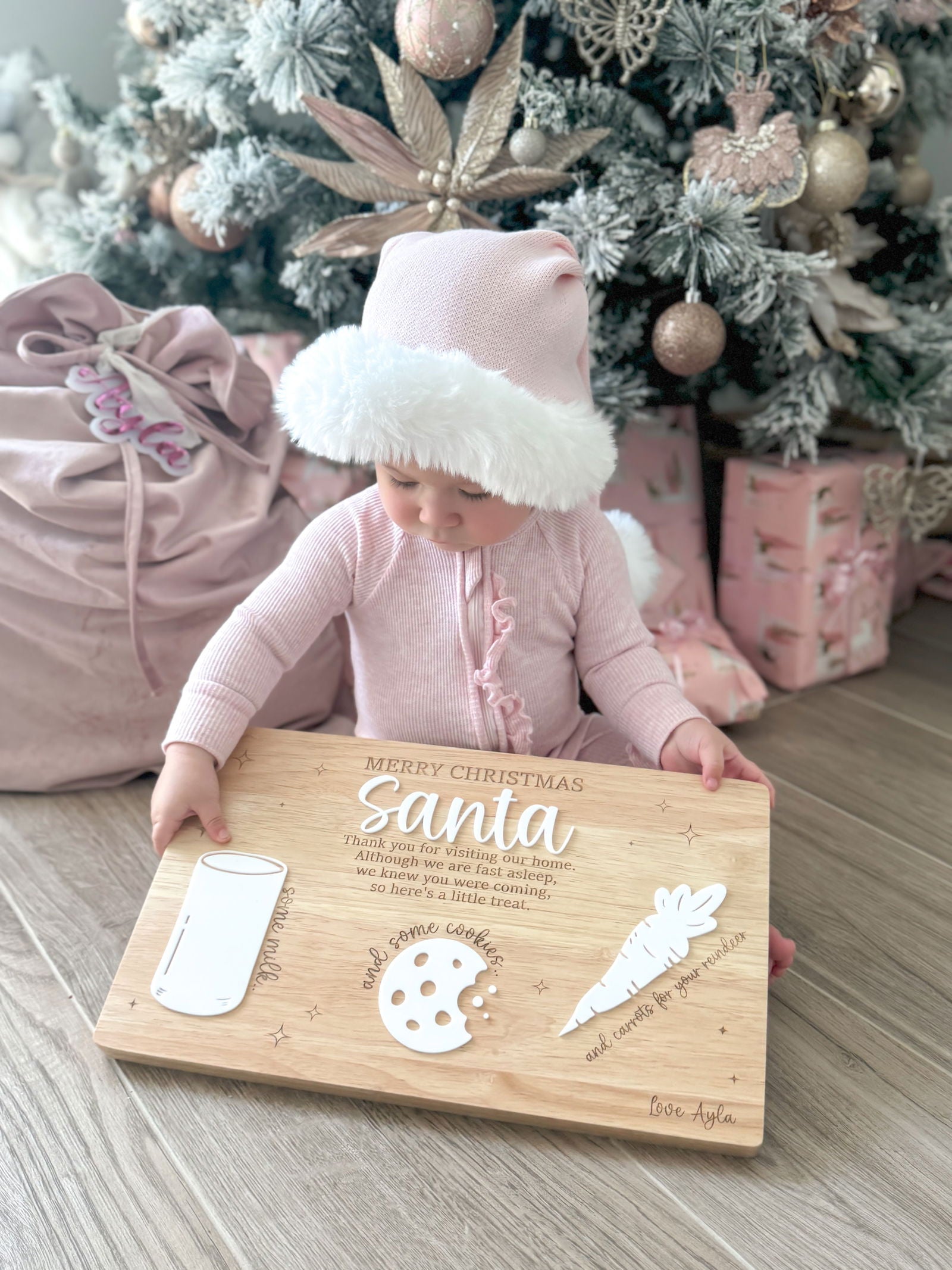 Santa Treat Board Christmas Eve - Milk & Cookies - Lou James Creations