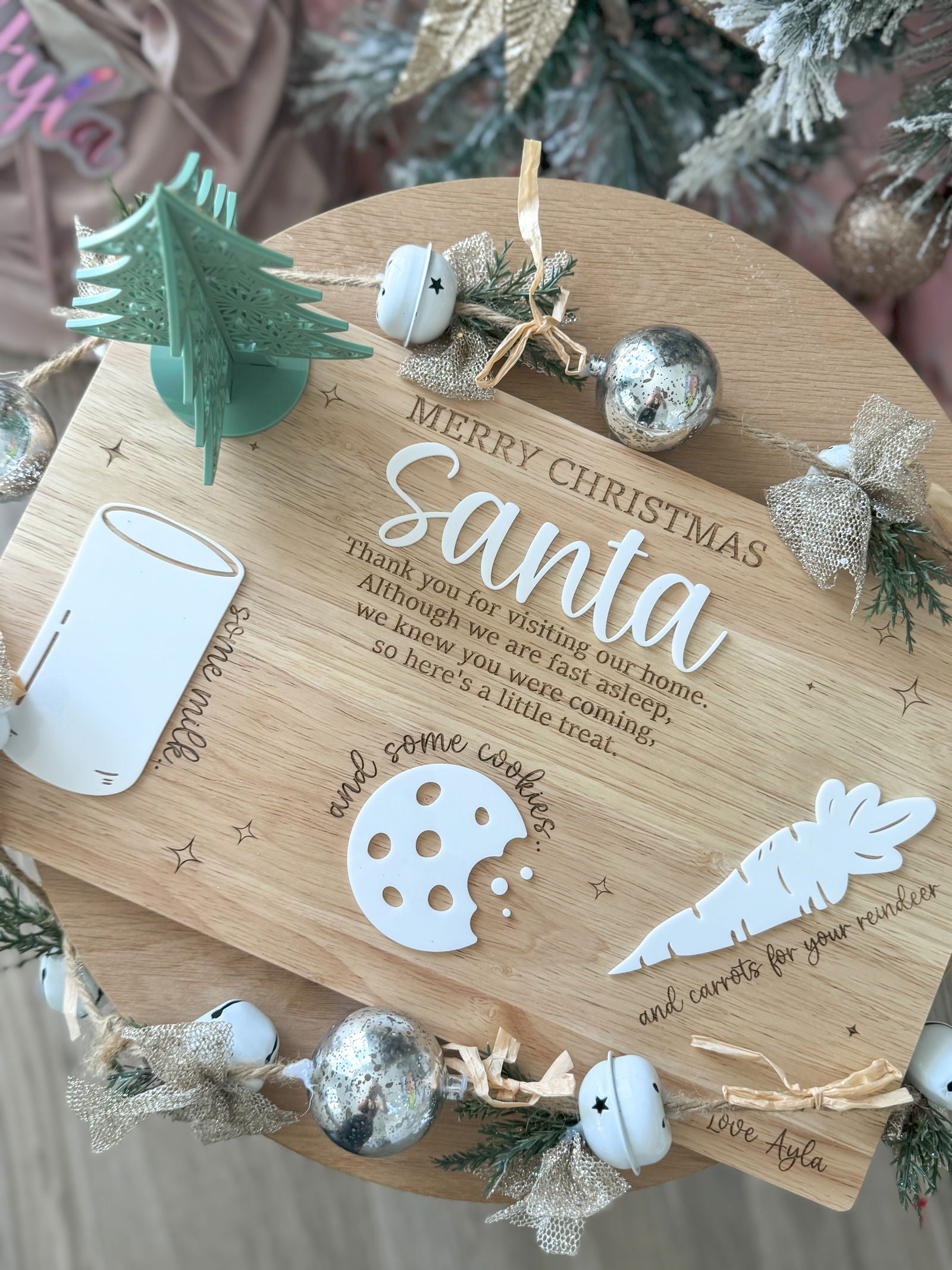 Santa Treat Board Christmas Eve - Milk & Cookies - Lou James Creations
