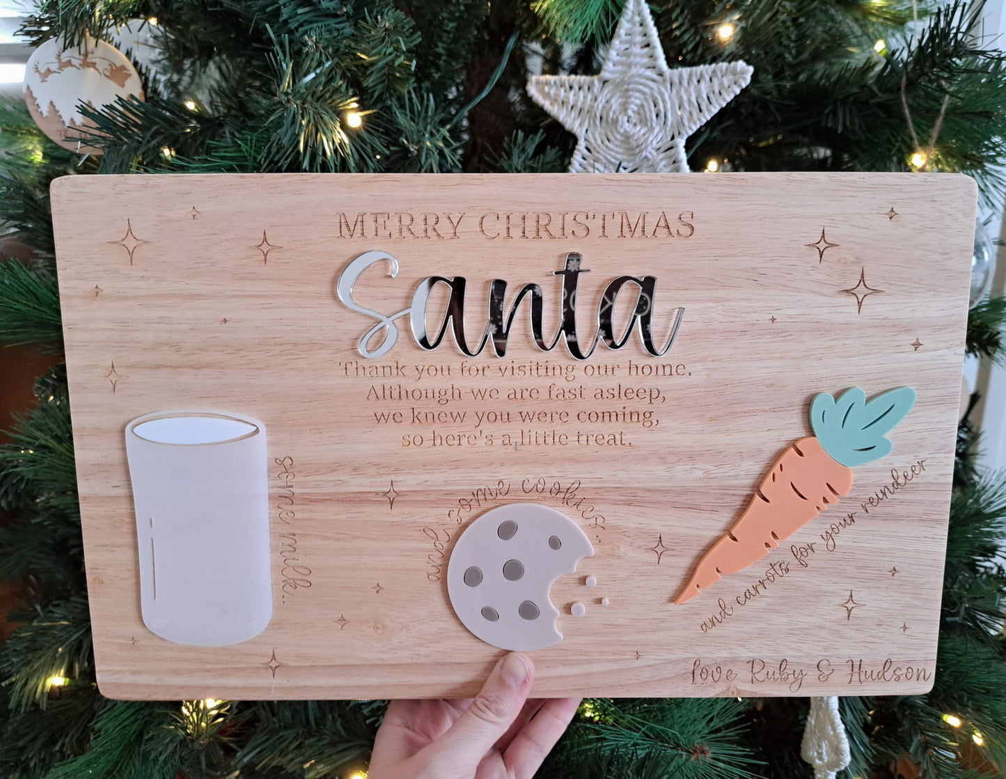 Santa Treat Board Christmas Eve - Milk & Cookies - Lou James Creations