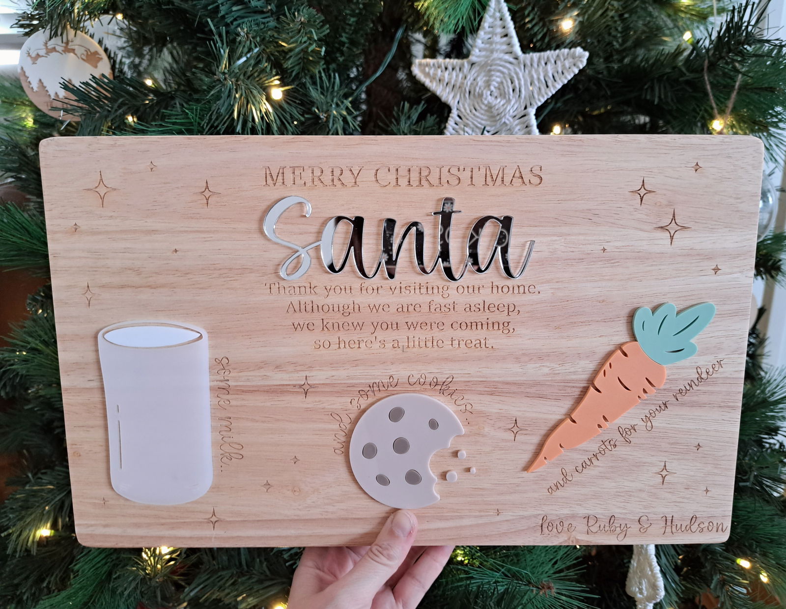 Santa Treat Board Christmas Eve - Milk & Cookies - Lou James Creations