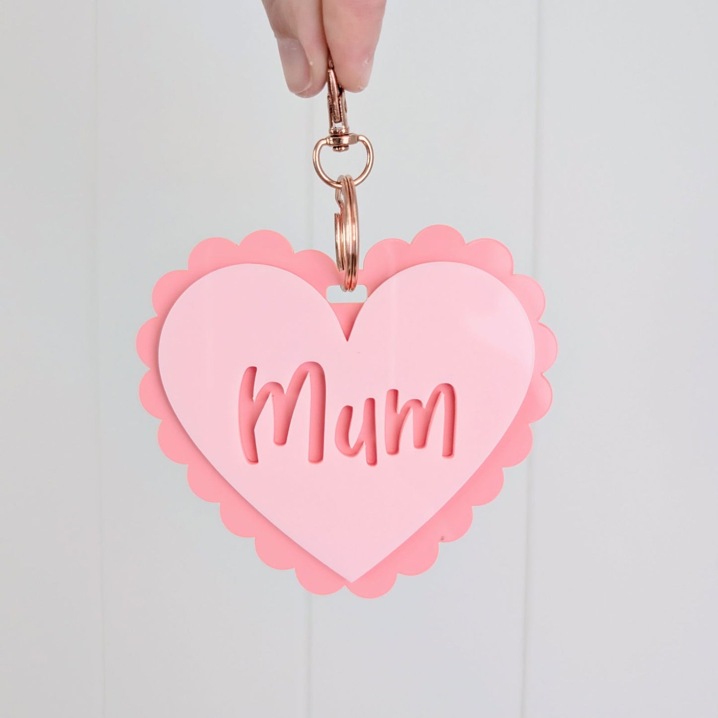 Scallop Heart Keyring - Lou James Creations