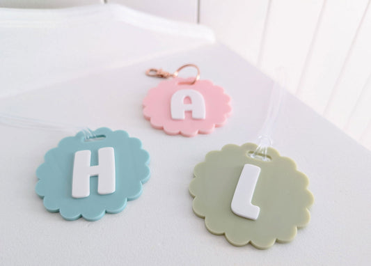 Scallop Letter Bag Tag - Lou James Creations