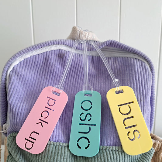 School Pick Up Tags - Lou James Creations