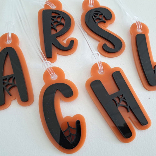 Spider Web Letter Bag Tag - Lou James Creations