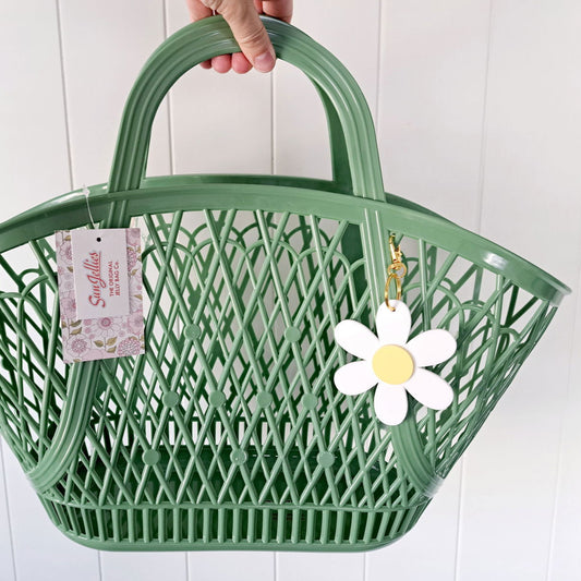 Sun Jellies Betty Jelly Basket with Daisy Keyring - Lou James Creations