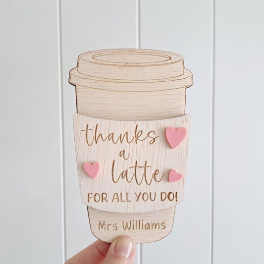 Teacher Coffee Cup Gift Voucher Holder - Lou James Creations