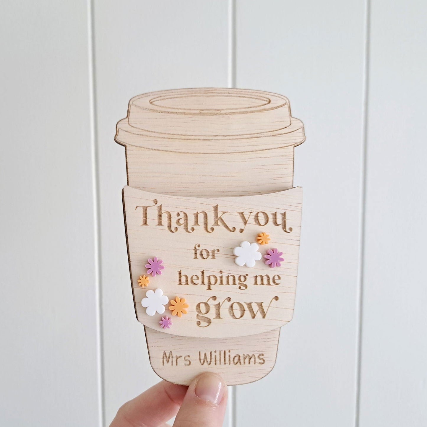 Teacher Coffee Cup Gift Voucher Holder - Lou James Creations