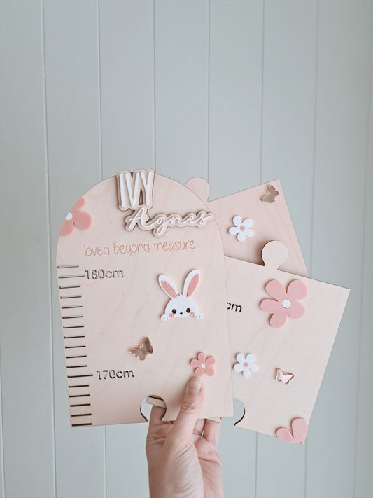 Wall Height Chart - Bunny - Lou James Creations