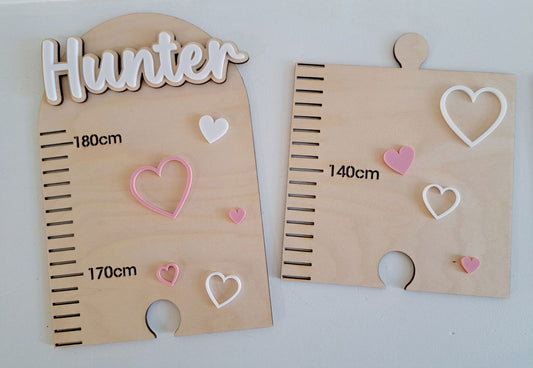 Wall Height Chart - Hearts - Lou James Creations