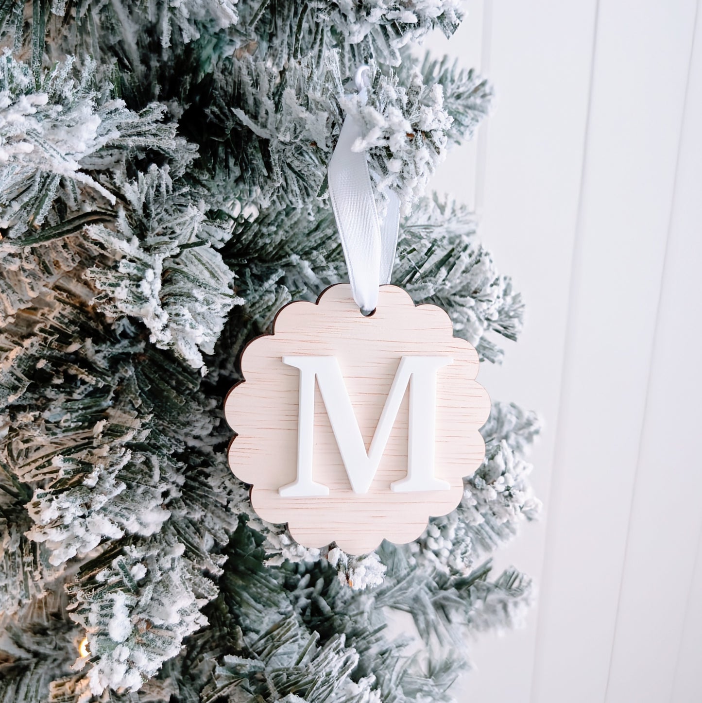 Scallop Initial Ornament