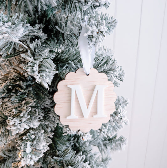 Scallop Initial Ornament