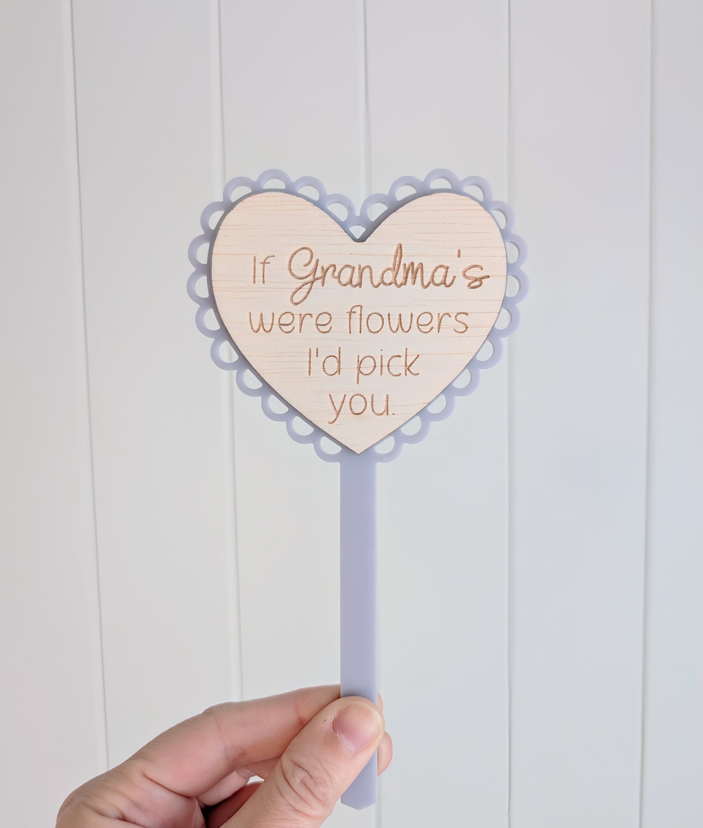 Mother's Day Scallop Heart Plant Stake - Lou James Creations