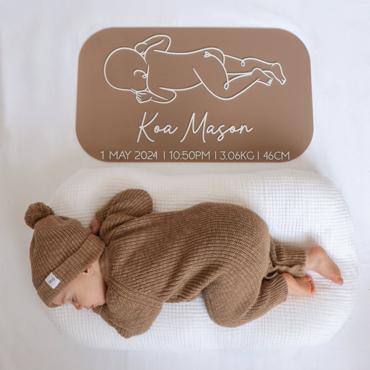 1:1 Scale Baby Birth Board - Acrylic - Lou James Creations