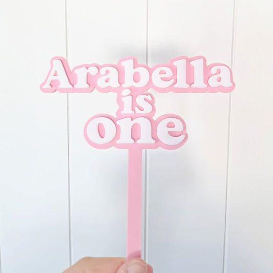 Cake Topper Double Layer - Name and Age - Lou James Creations