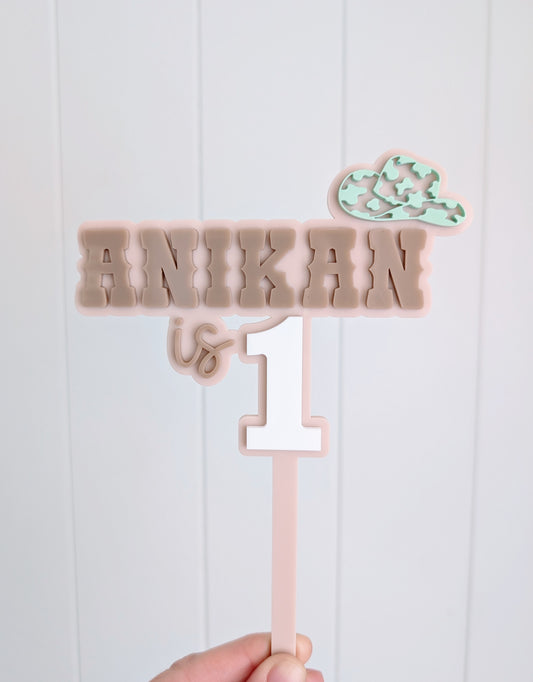 Cake Topper Double Layer - First Rodeo