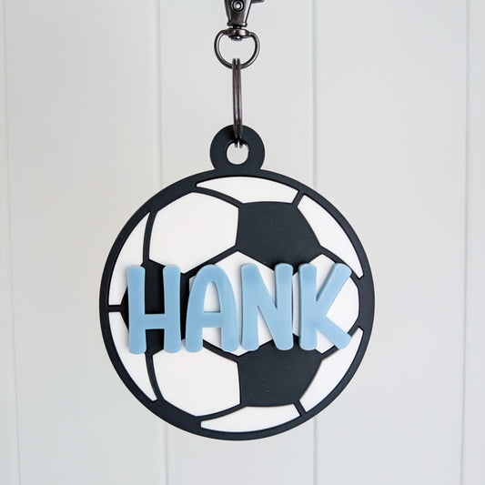 Soccer Ball Bag Tag - Lou James Creations