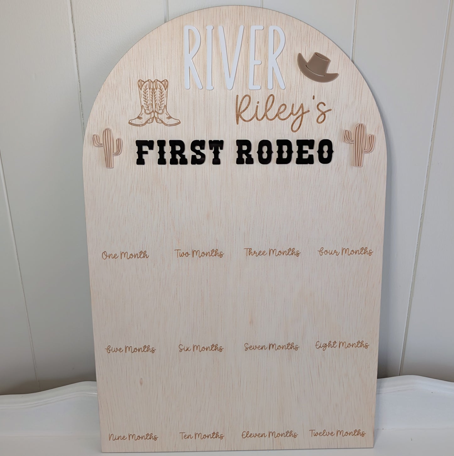 Birthday 12 Month Photo Board - First Rodeo Theme
