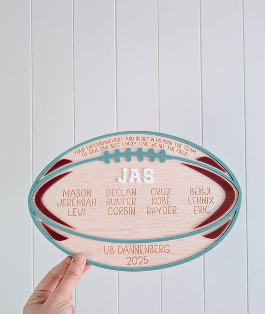 Football Wooden Plaque - Coach Gift