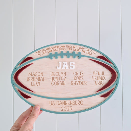 Football Wooden Plaque - Coach Gift