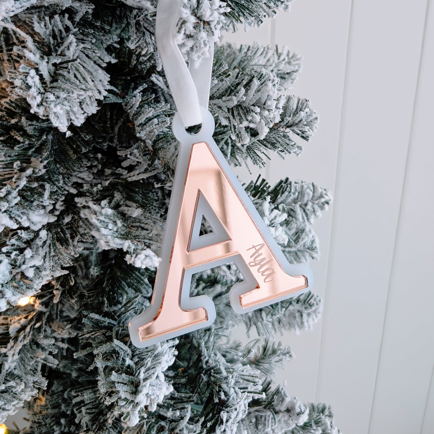 Christmas Letter Ornament with Engraved name