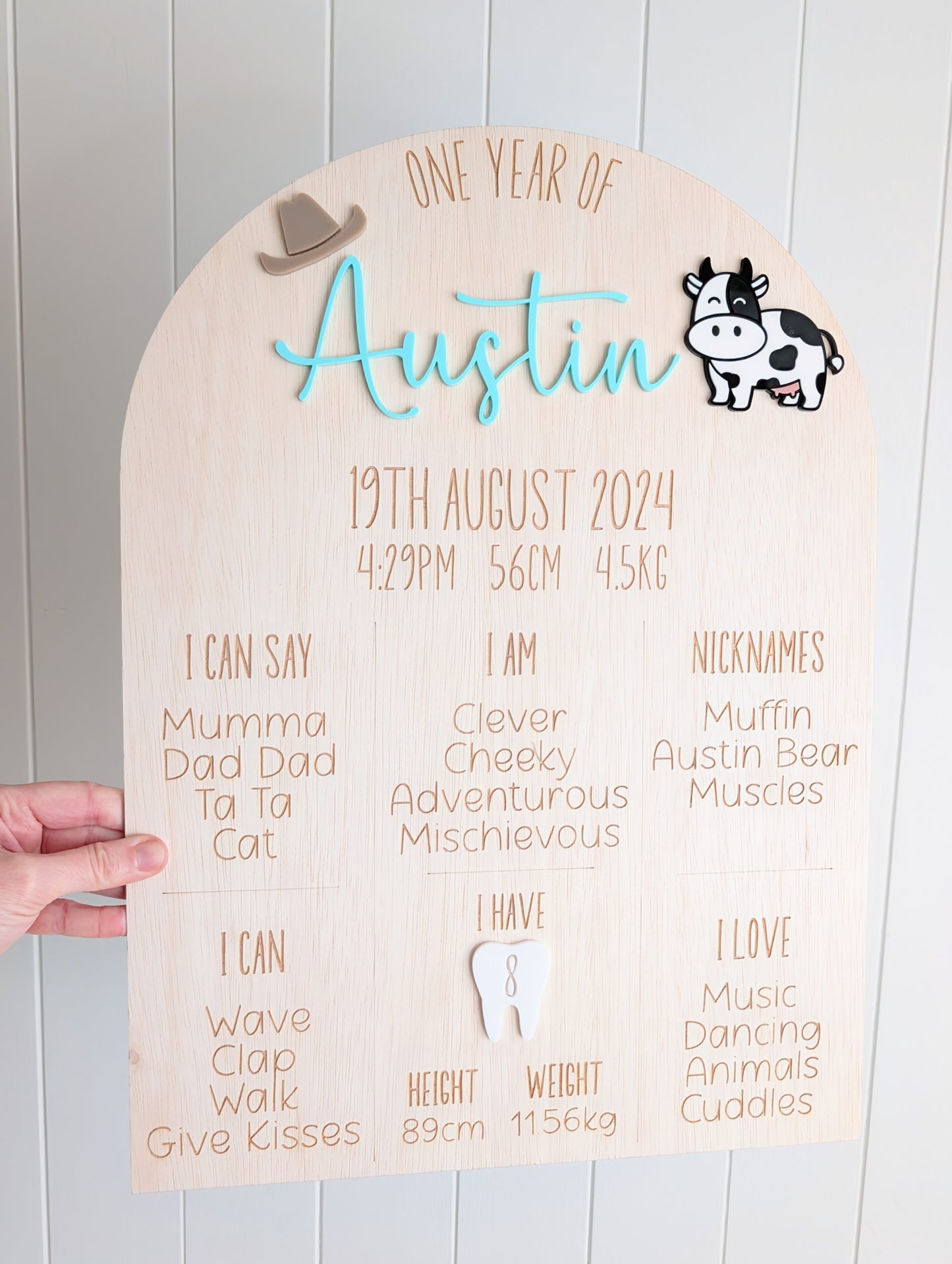 Milestone Board - Cow Theme