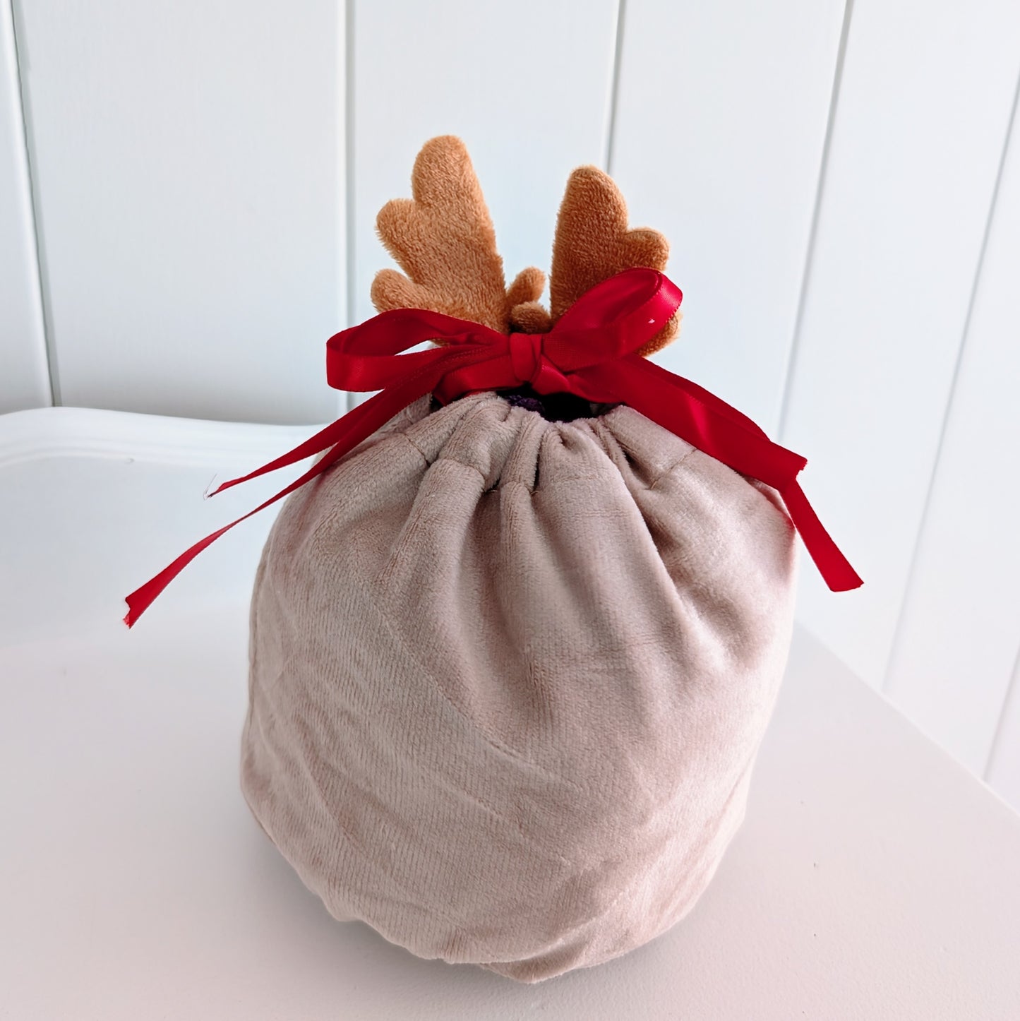 Mini Reindeer Velvet Sack