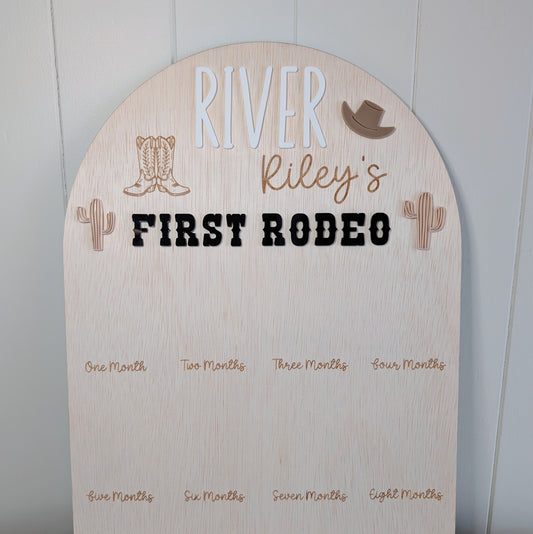Birthday 12 Month Photo Board - First Rodeo Theme