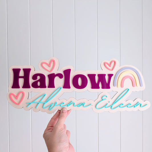 Name Plaque with Rainbow