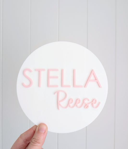 Name Announcement Circle Plaque