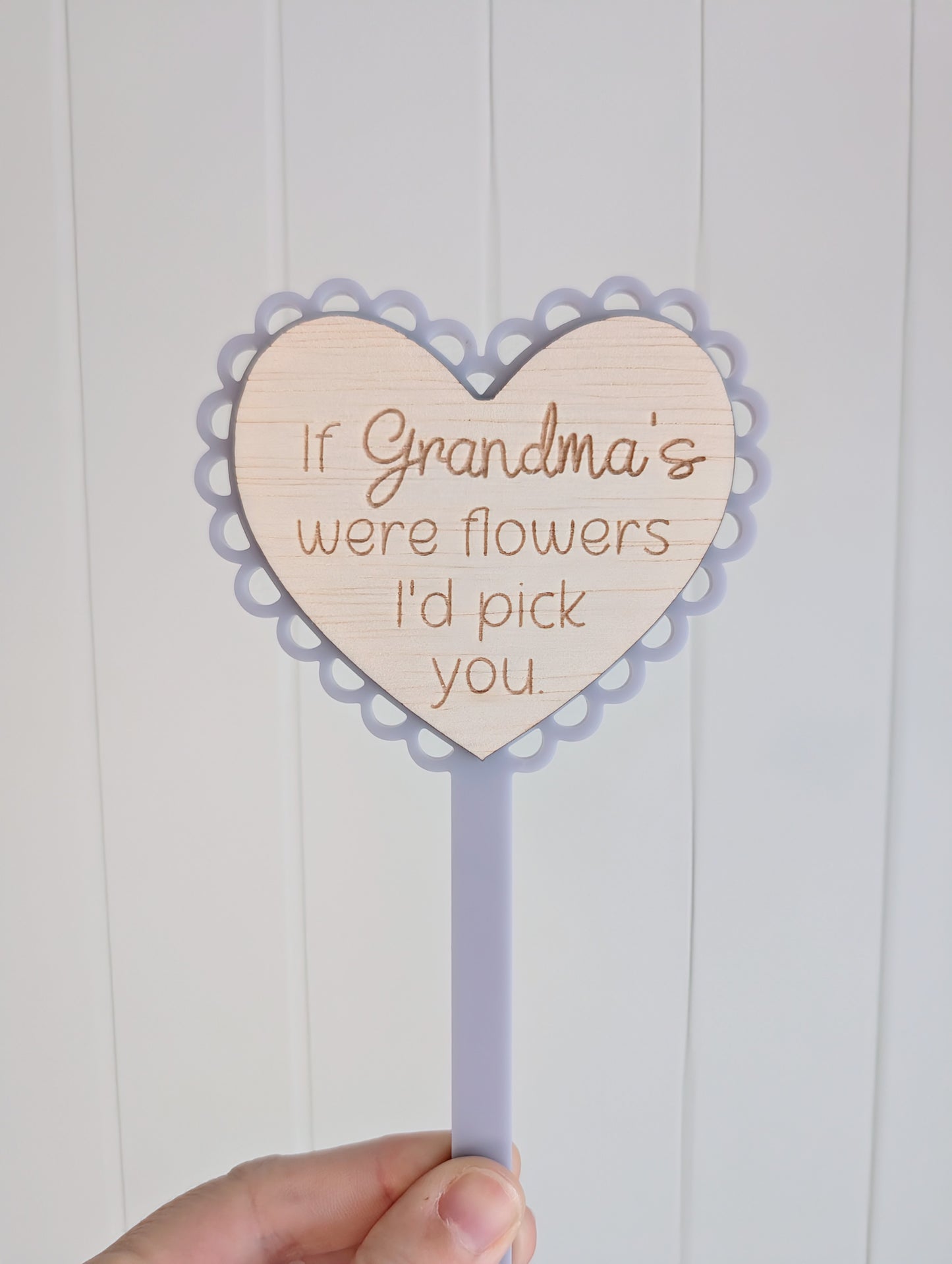 Mother's Day Scallop Heart Plant Stake - Lou James Creations