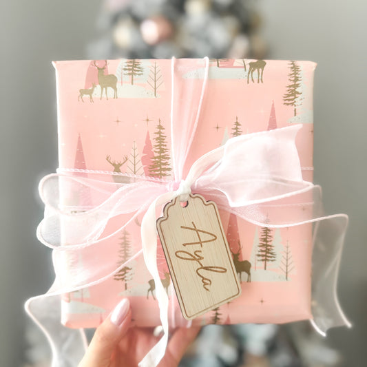 Personalised Wooden Gift Tag - Engraved Name