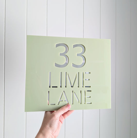 House Sign Street Address - Rectangle