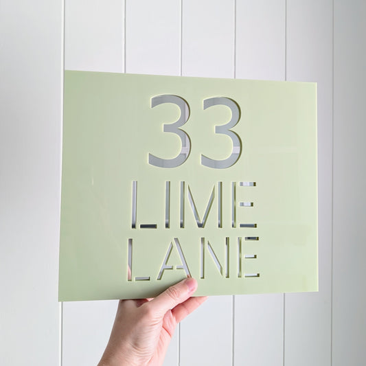 House Sign Street Address - Rectangle